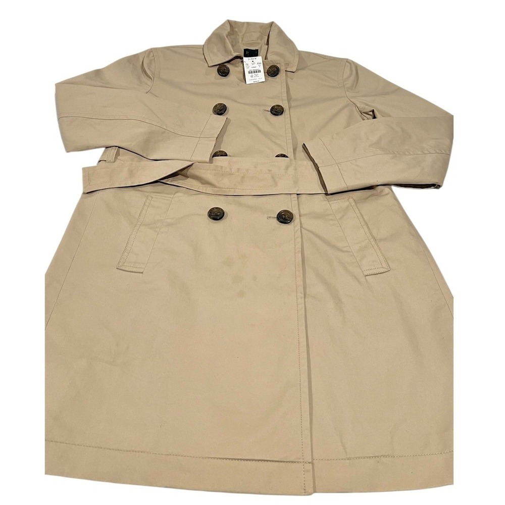 NWT J.Crew Classic Trench Coat Light Khaki Tan Women's 4 - Picture 6 of 16